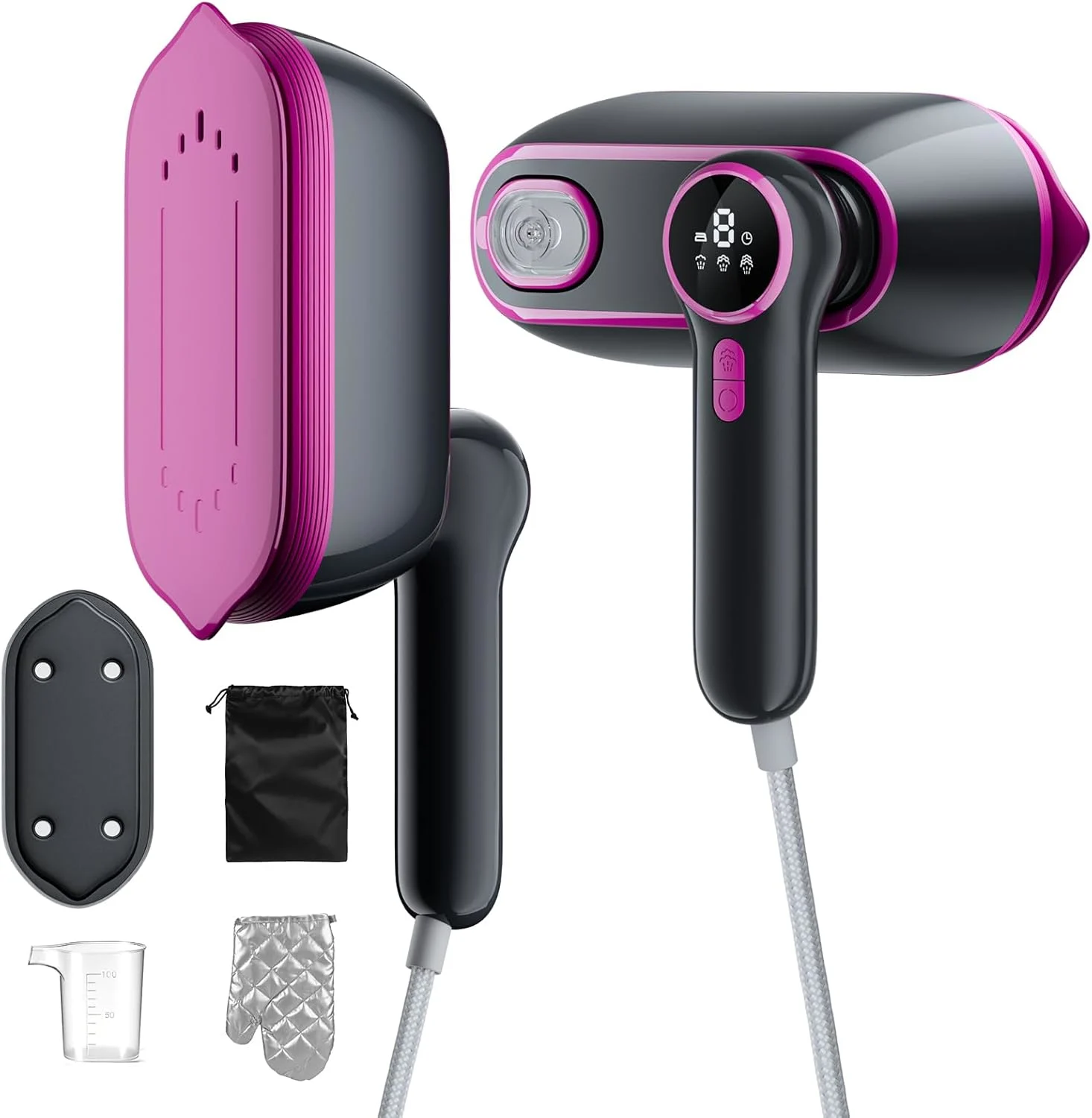 Handheld Garment Steamer with Fast Heat-Up, Rotating Handle & Dual Steam Modes