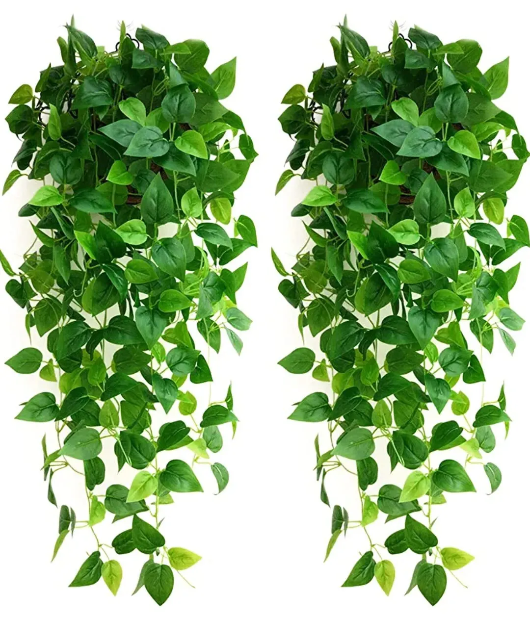 Artificial Greenery Ferns Plants Vines Fake Ivy Hanging Flowers Vine Pine Needle Wall Hanging for Home Decor Door Wall Balcony Decoration Party Festival (1, Money Plant Hanging),Plastic
