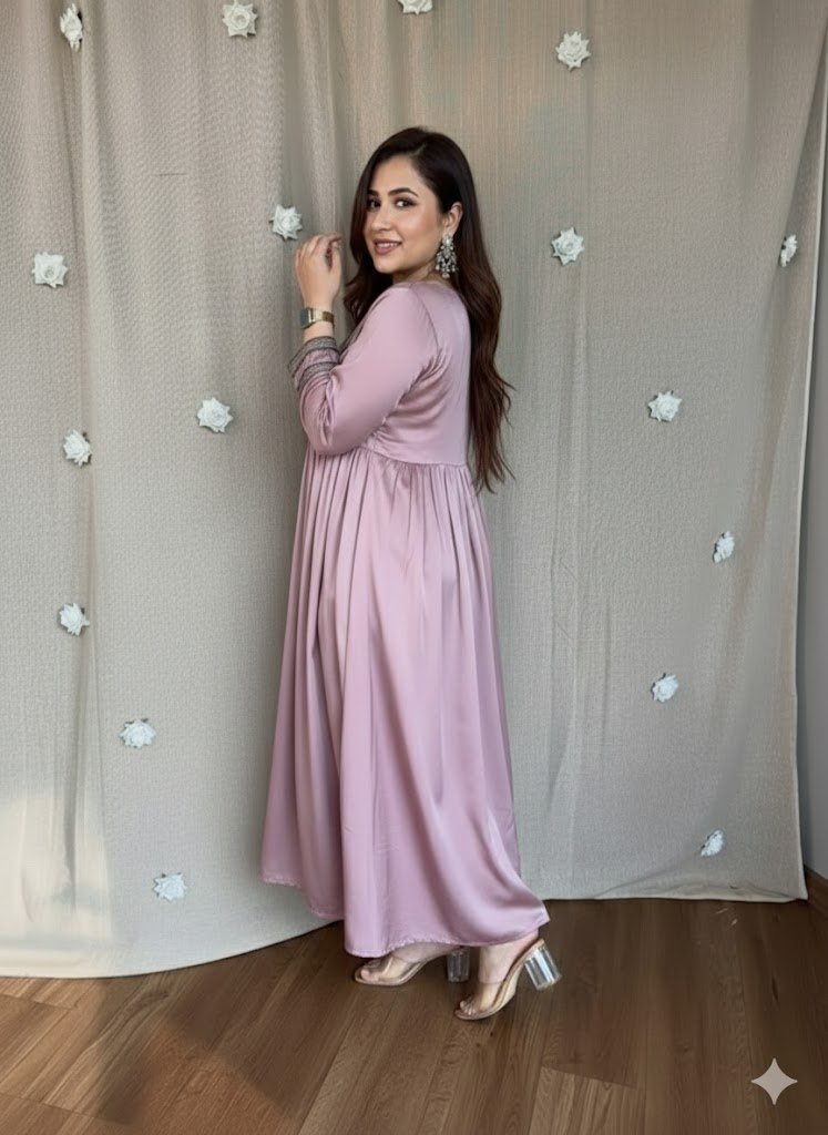 The Mauve Silk Grace Dress - Image 3