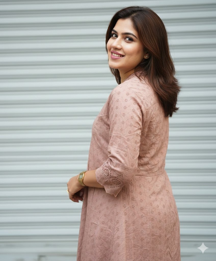 Elegant Blush Pink Kurti Look - Image 3