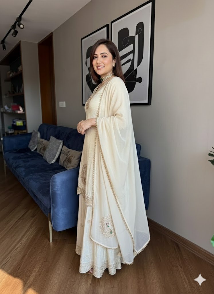 The Vintage Pearl Sharara Ensemble - Image 3