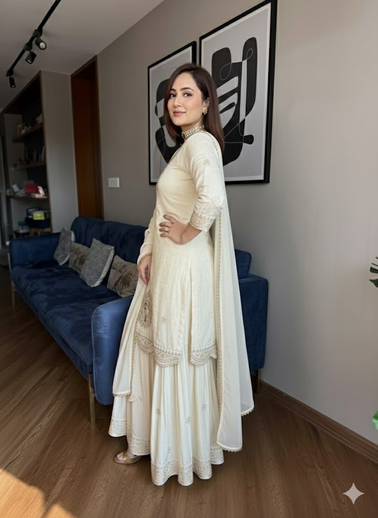 The Vintage Pearl Sharara Ensemble - Image 2