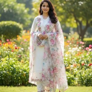 Floral Whispers White Salwar Suit 🌸