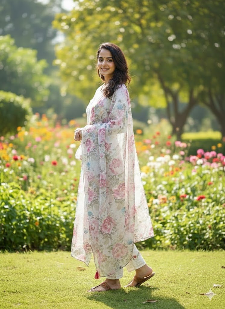 Floral Whispers White Salwar Suit 🌸 - Image 2