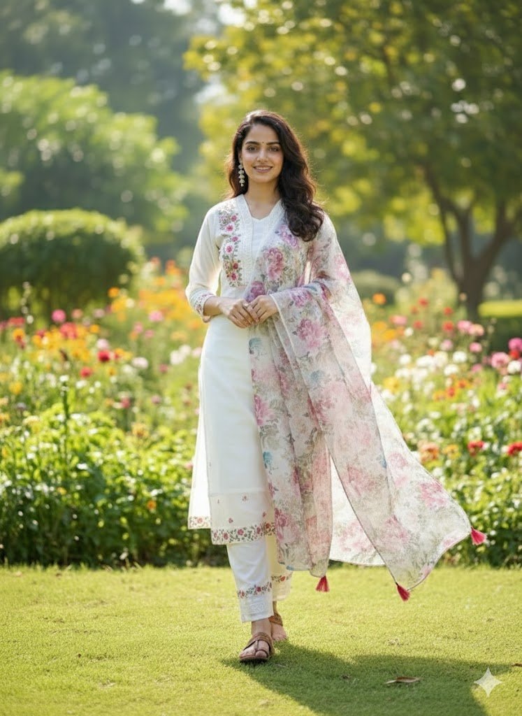 Floral Whispers White Salwar Suit 🌸 - Image 3