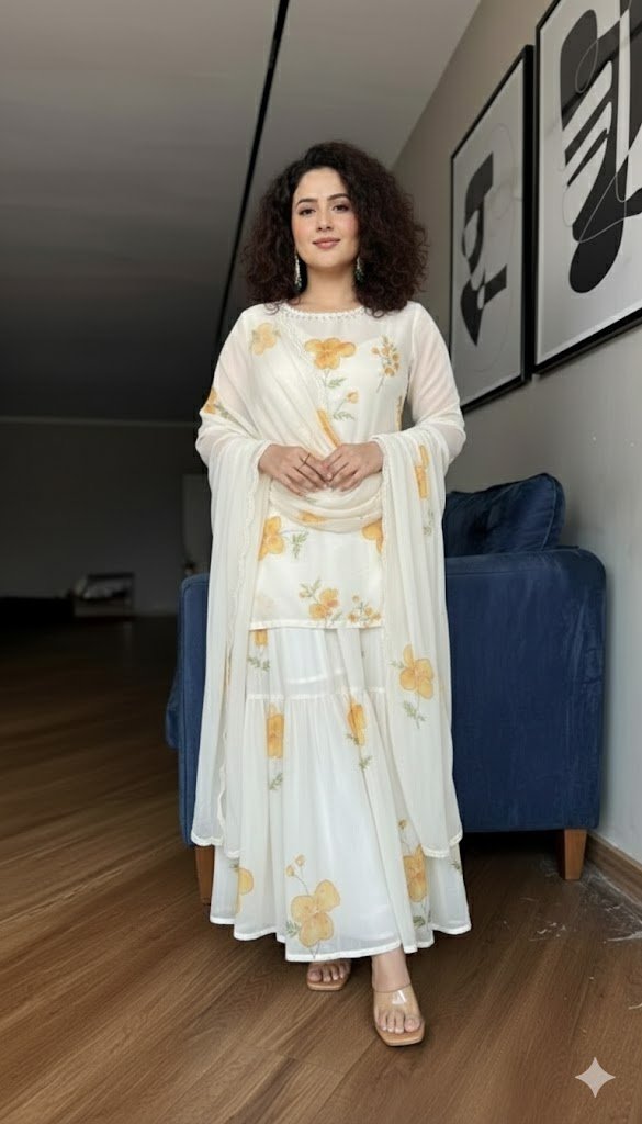 Silk Kurta Set with Intricate Gold Embroidery - Image 2