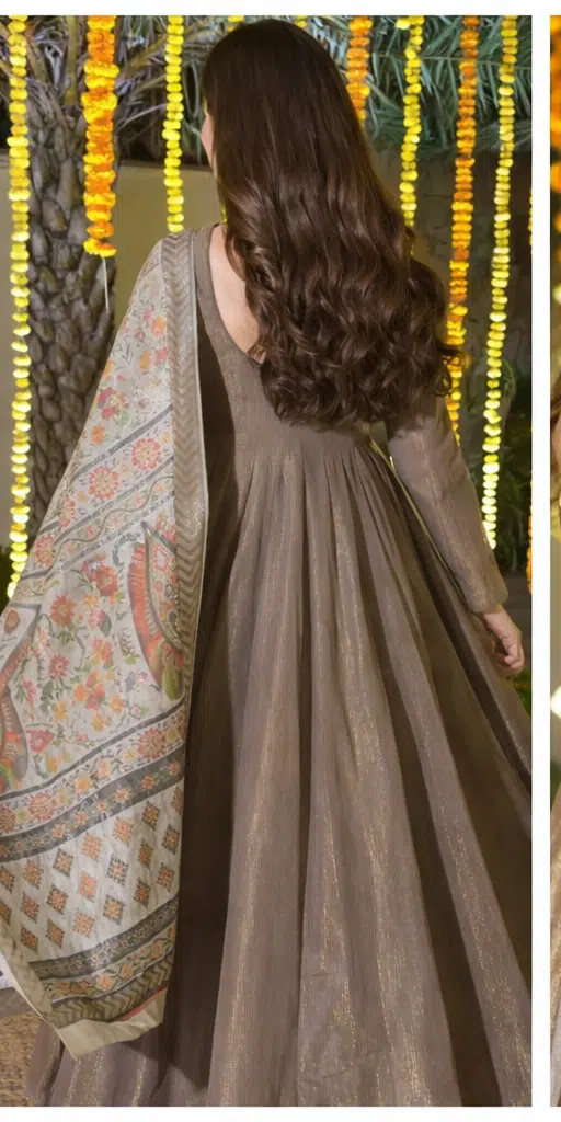 Designer Anarkali Suit Set with Printed Dupatta - Image 3