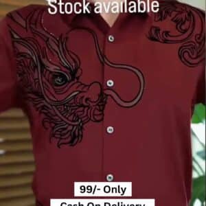 Black Serpentine Dragon Handwork Designer Shirt