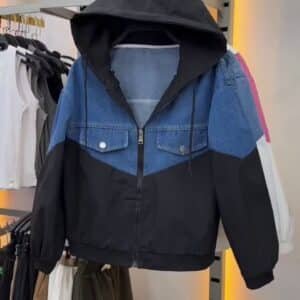 Denim & Nylon Hybrid Hoodie Jacket Streetwear Edition