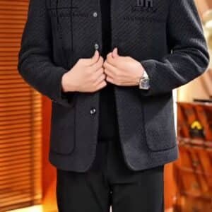 Men’s Designer Herringbone Grid Pattern Jacket