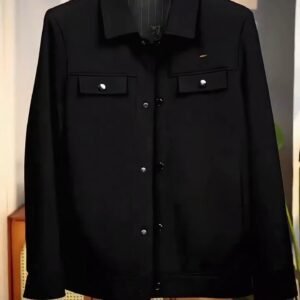 Men’s Structured Shirt Jacket with Flap Pockets