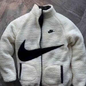 Swoosh Faux Shearling Fleece Reversible Jacket