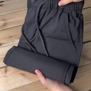 Men’s Black Elastic Waist Smart Casual Stretch Trousers