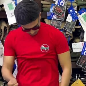 Power Up Wings Red Round Neck Cotton Half Sleeved Men’s T-Shirt with Printed Graphics